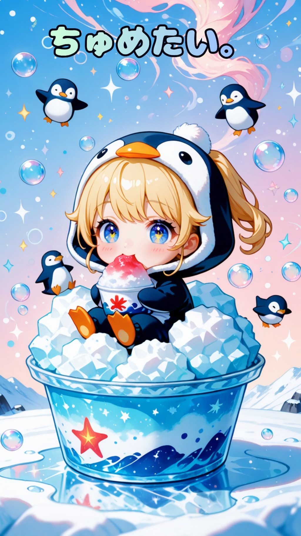 くちゅん！🍧🐧
