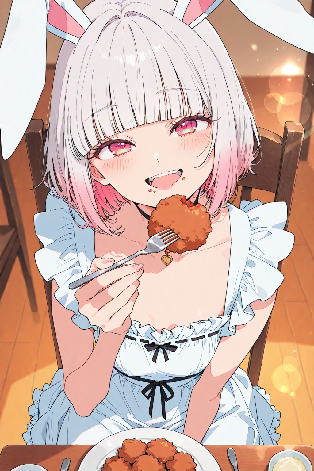 うさ耳娘とから揚げ