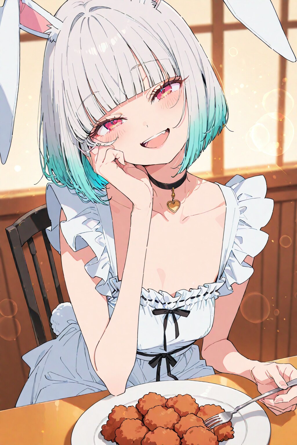 うさ耳娘とから揚げ