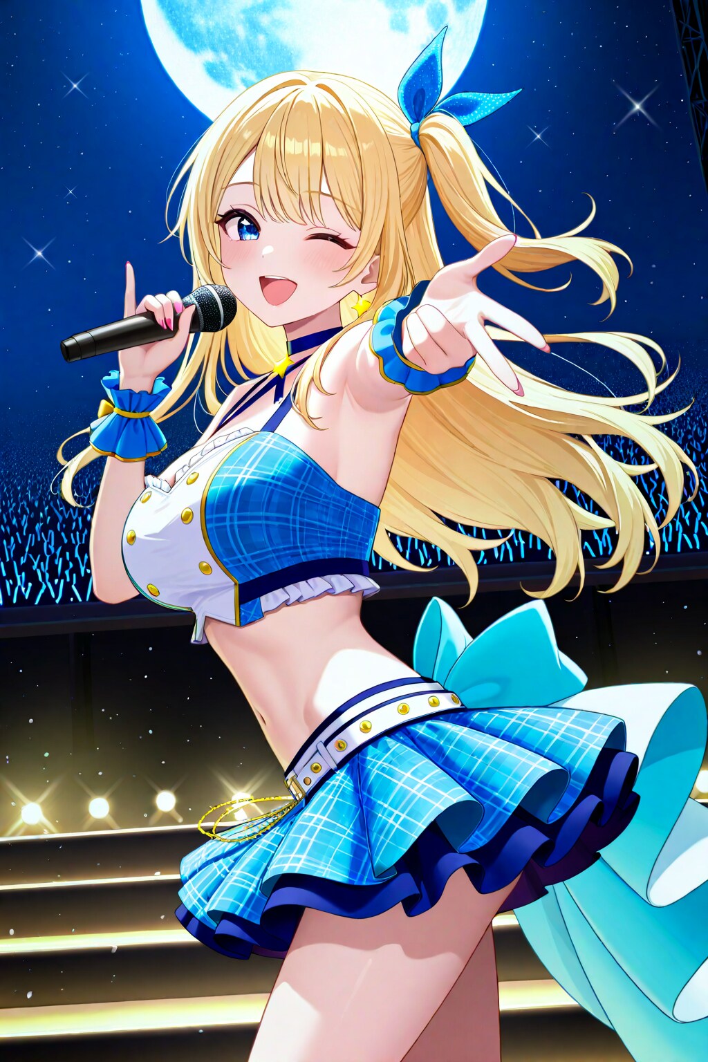 青い月とアイドルナミちゃん