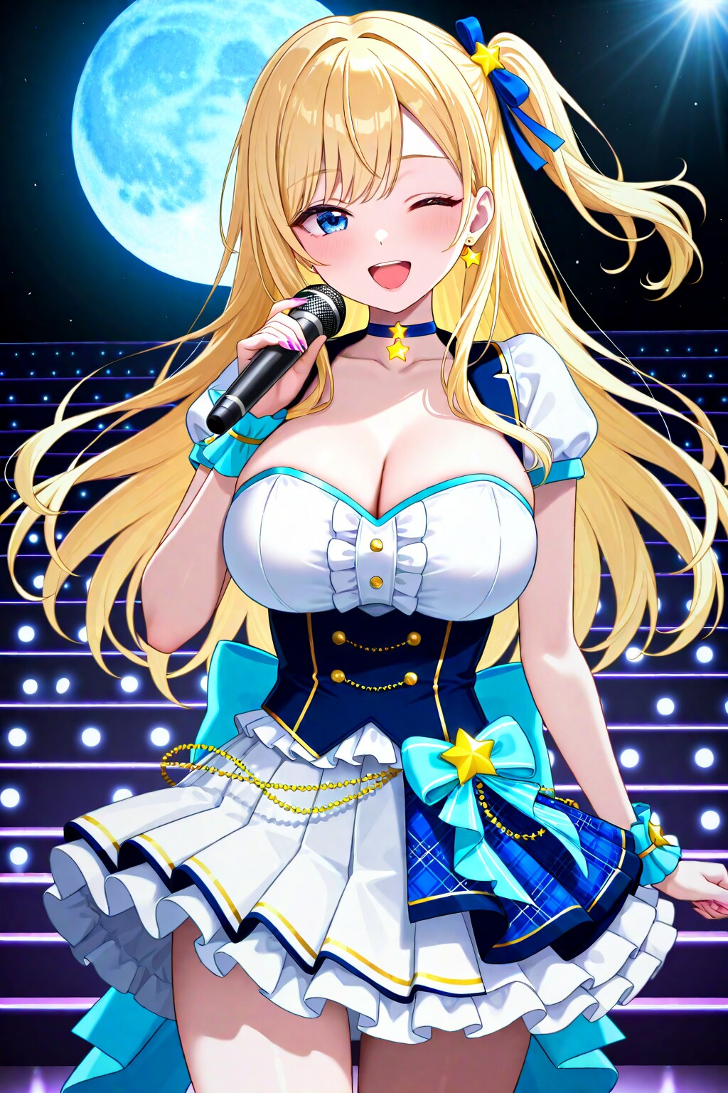 青い月とアイドルナミちゃん