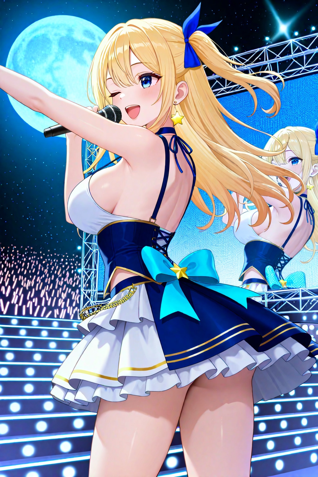 青い月とアイドルナミちゃん