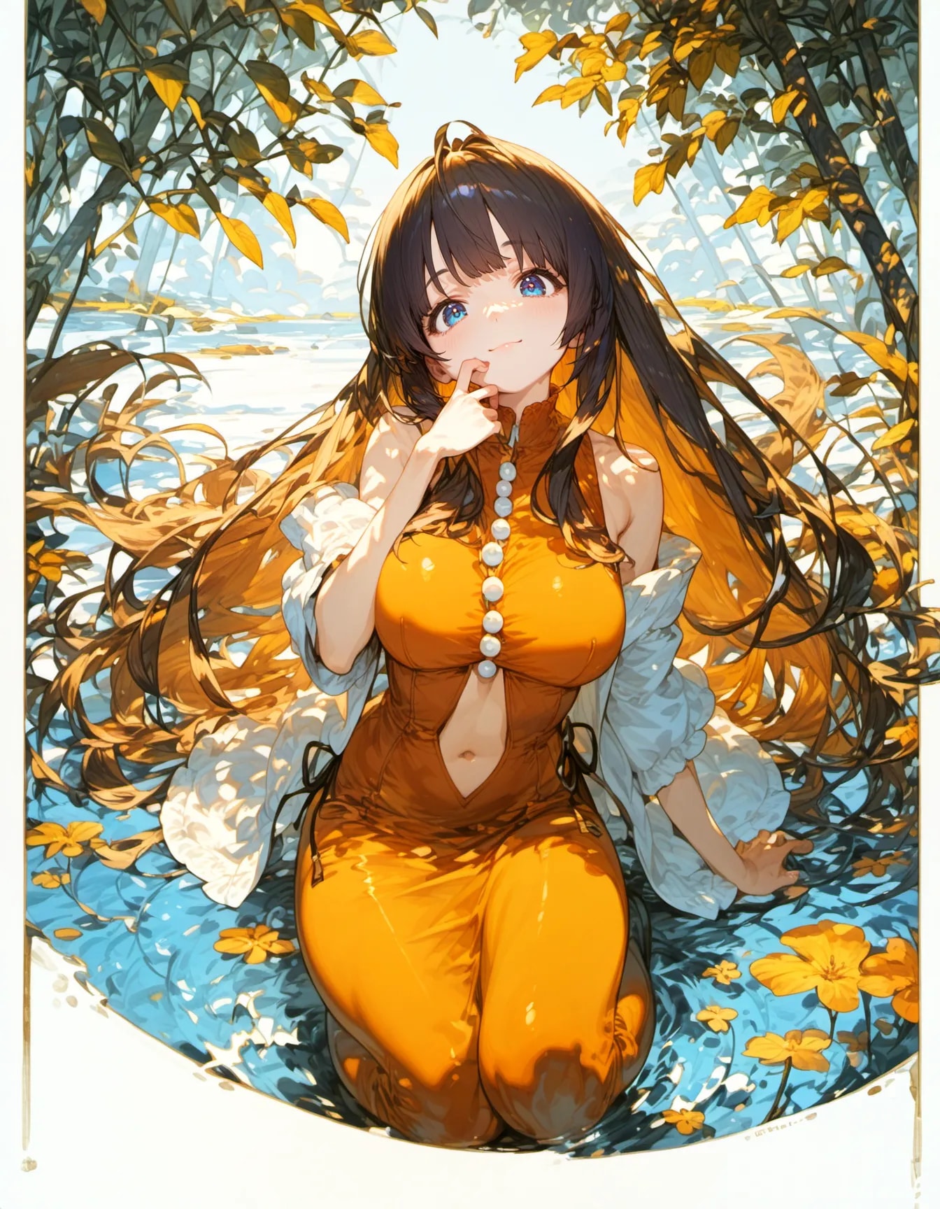 Golden Bloom by the Water