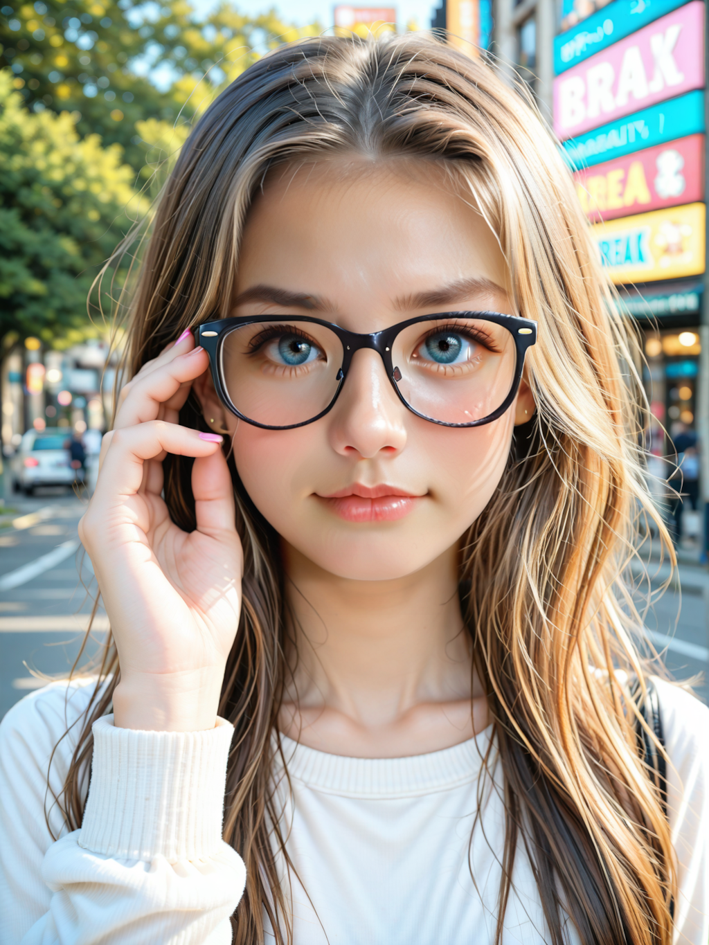 眼鏡女性（接写）