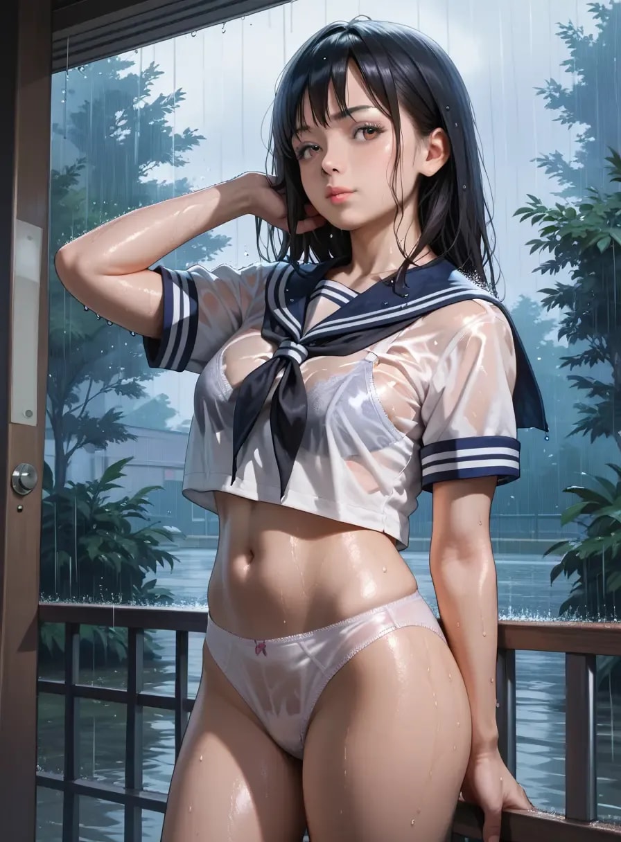 しっかり降られちゃったね