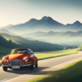 赤いスポーツカーが疾走する 4枚目
