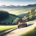 赤いスポーツカーが疾走する 5枚目