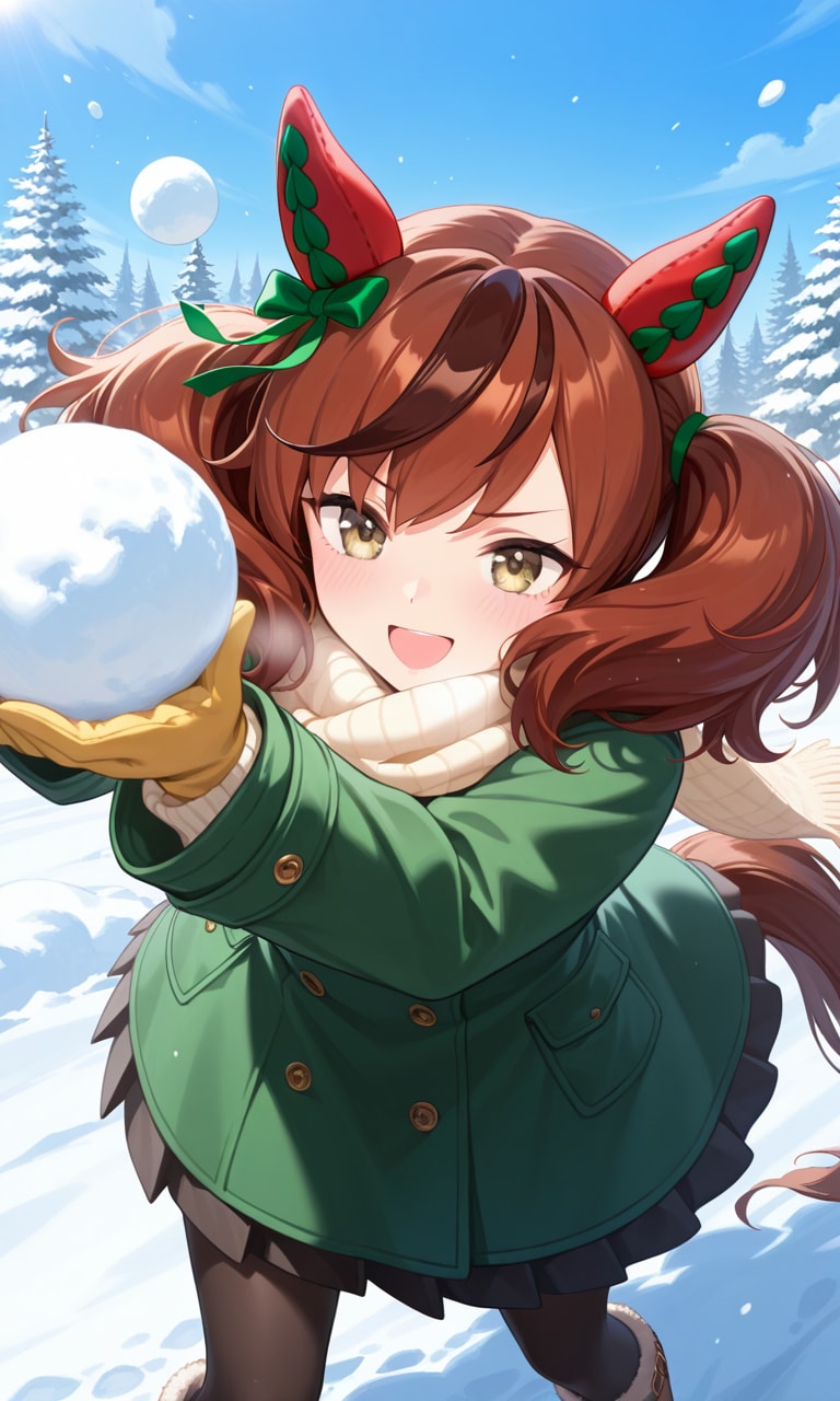 雪ではしゃいでるネイチャさん | の人気AIイラスト・グラビア