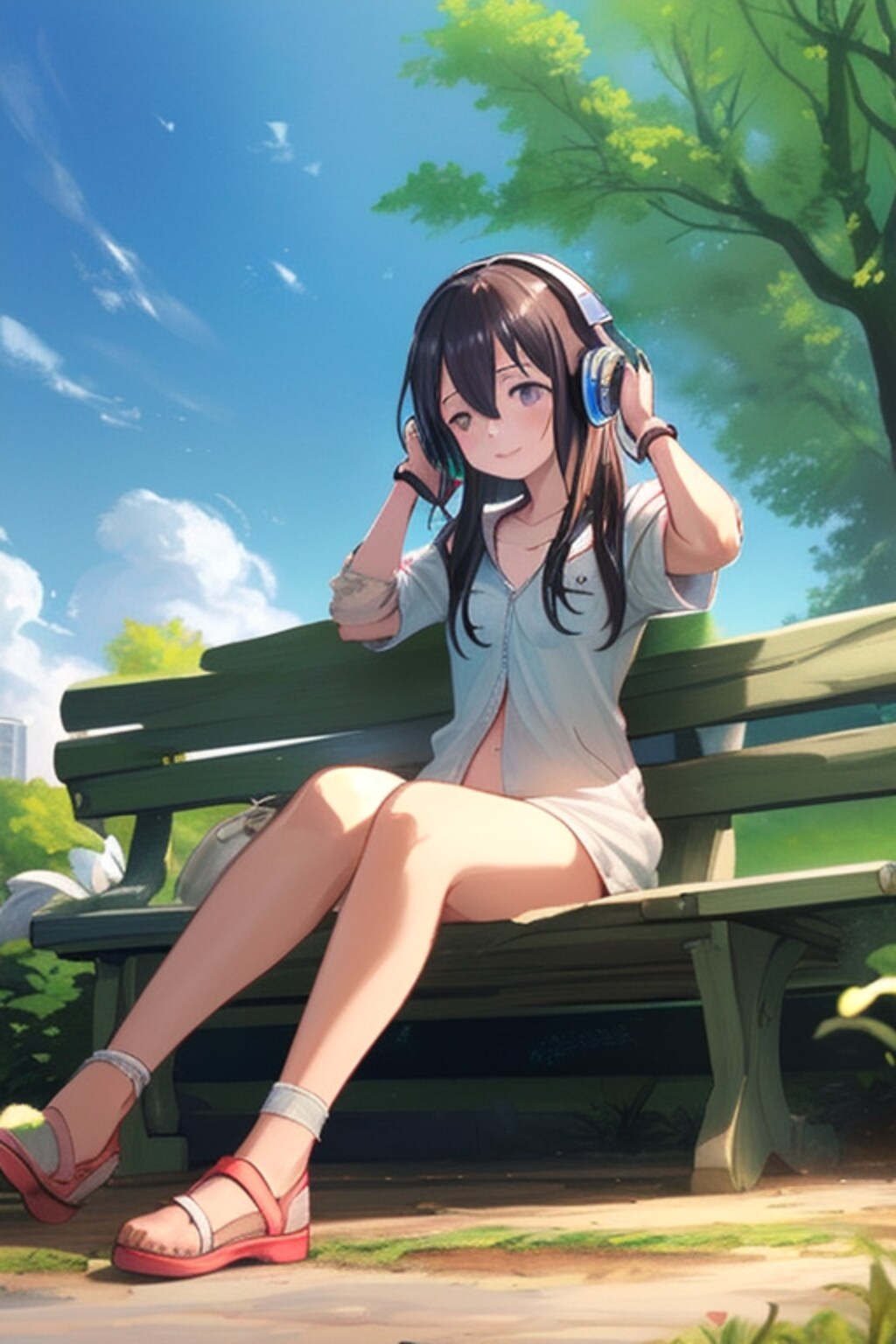 ヘッドフォンしてる女の子