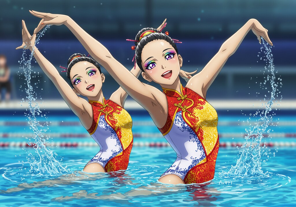 シンクロ美少女　デュエット演技⑥