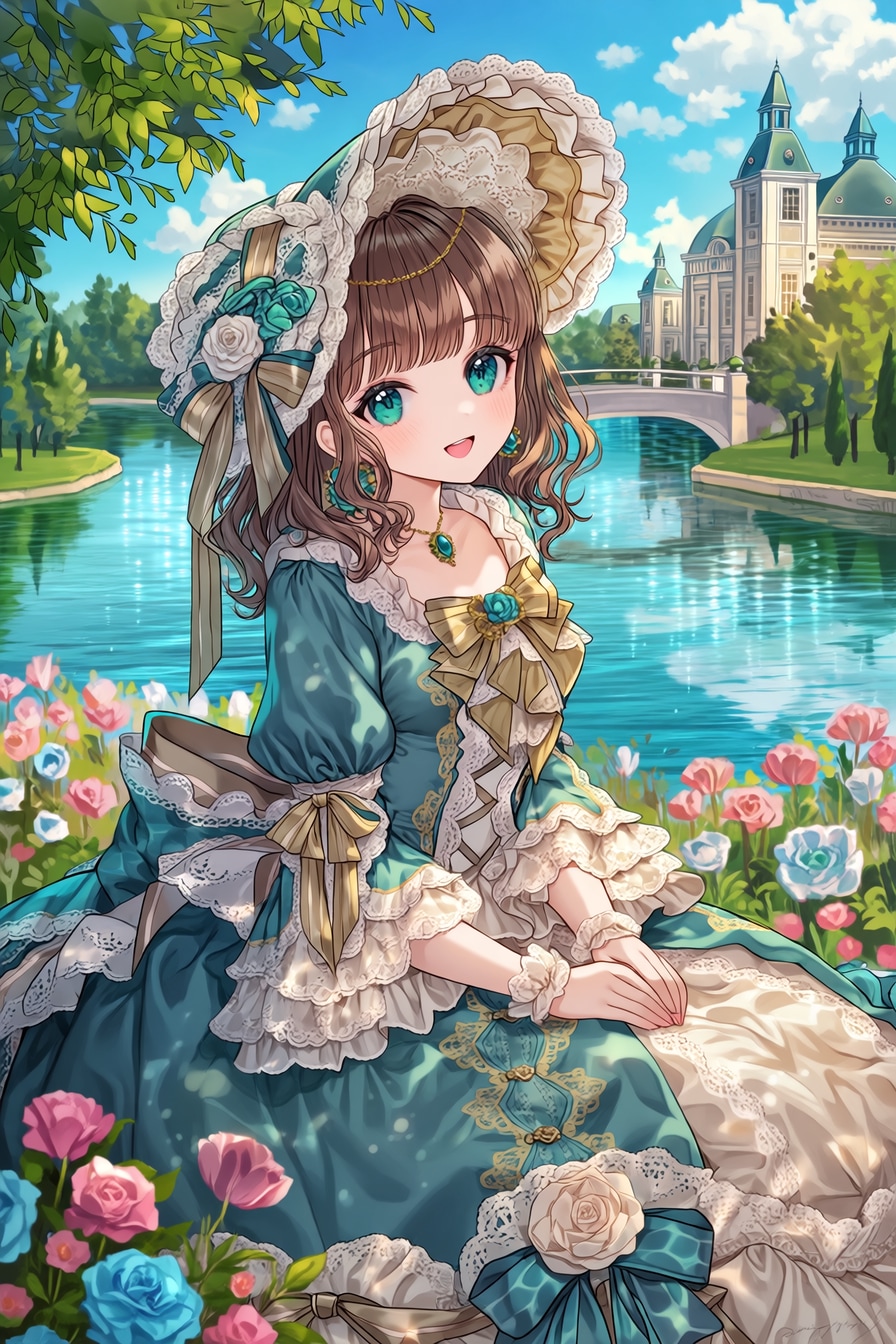 翠の水辺に咲く薔薇の令嬢 | の人気AIイラスト・グラビア