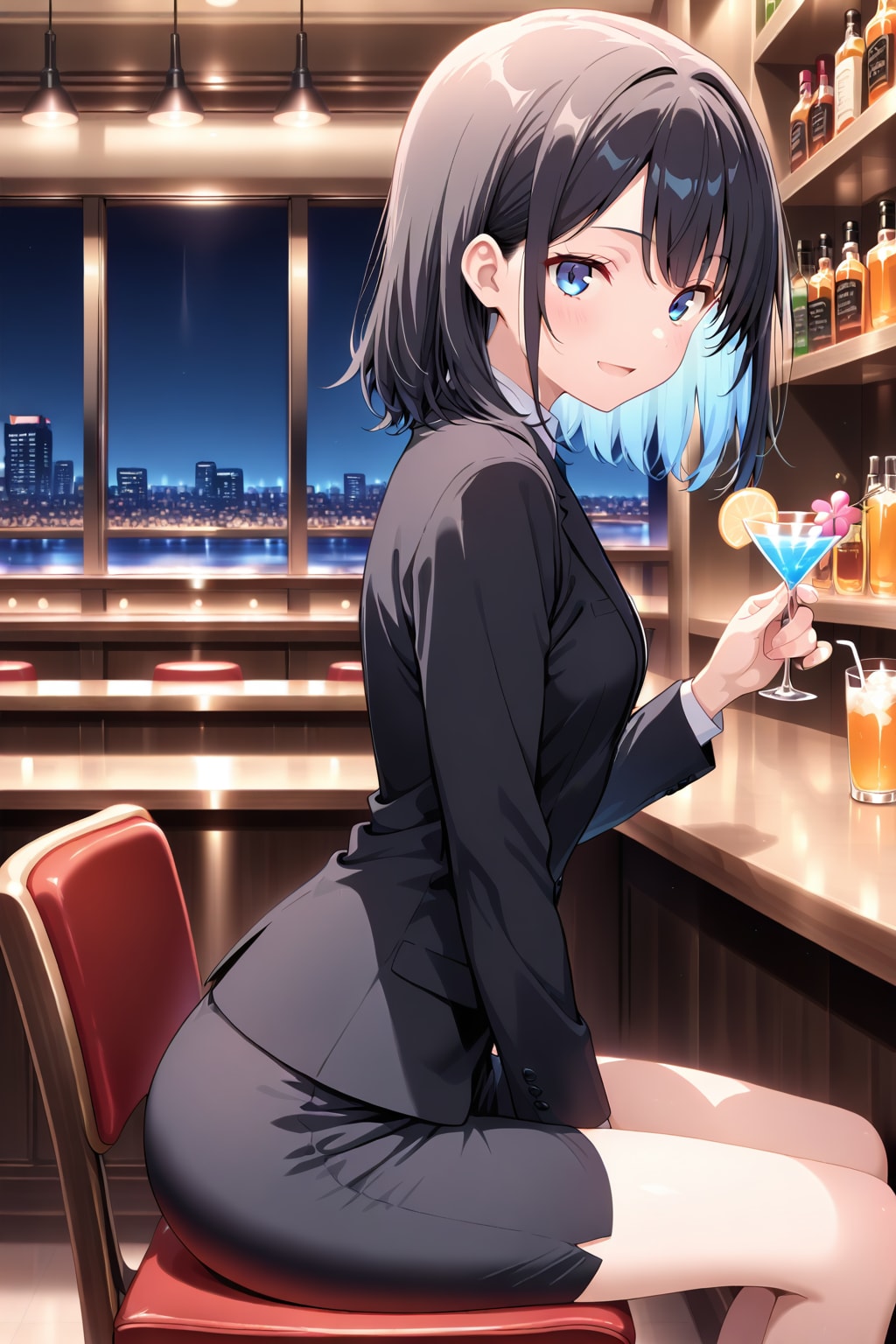 カクテルを飲むお姉さん | の人気AIイラスト・グラビア