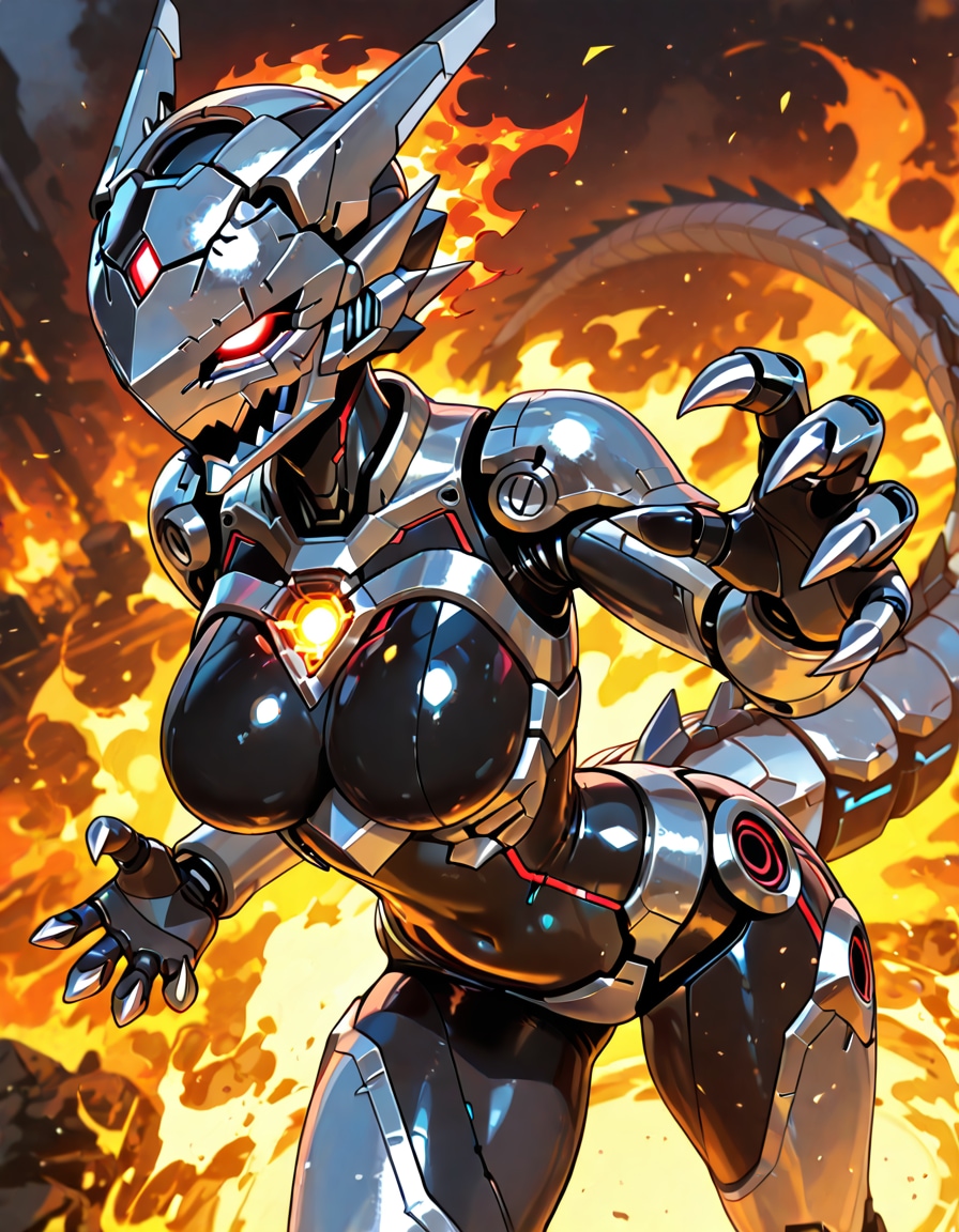 凶悪！ ドラゴンロボガール | の人気AIイラスト・グラビア