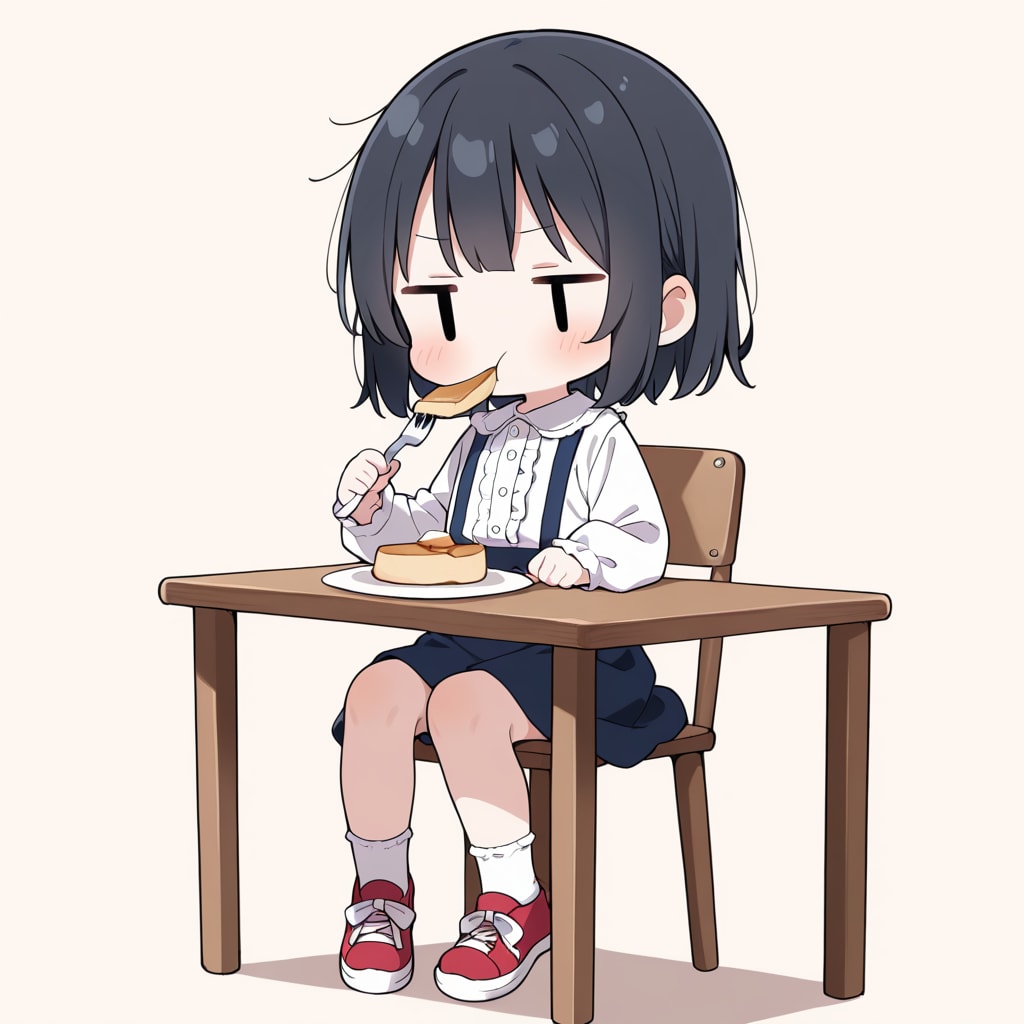 パンケーキを食べる