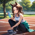 トレーニングの合間の一息【ウマ娘・キングヘイロー】 4枚目