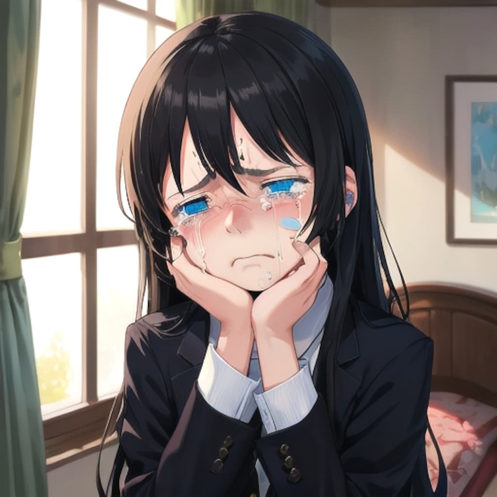 死にたい…ツラい…涙を流す少女