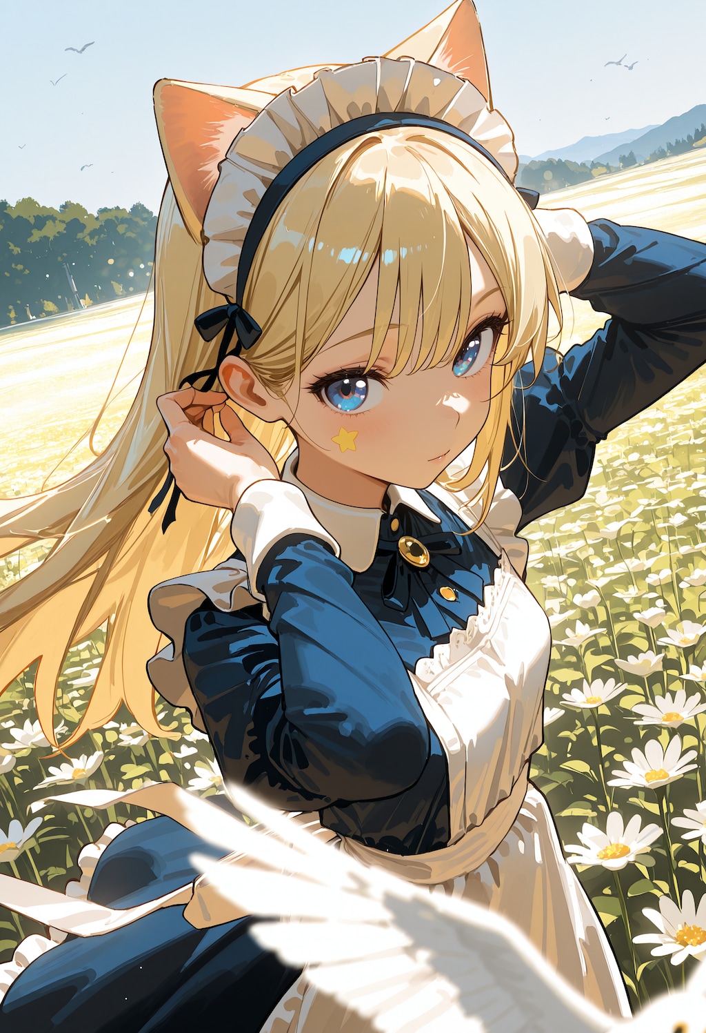 鳥と花畑　ルミナ