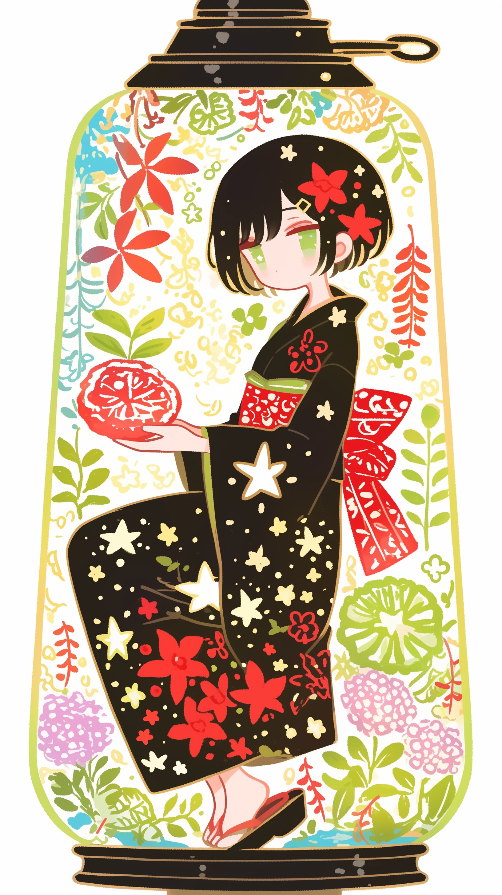 和装のやる気なしでこ | の人気AIイラスト・グラビア
