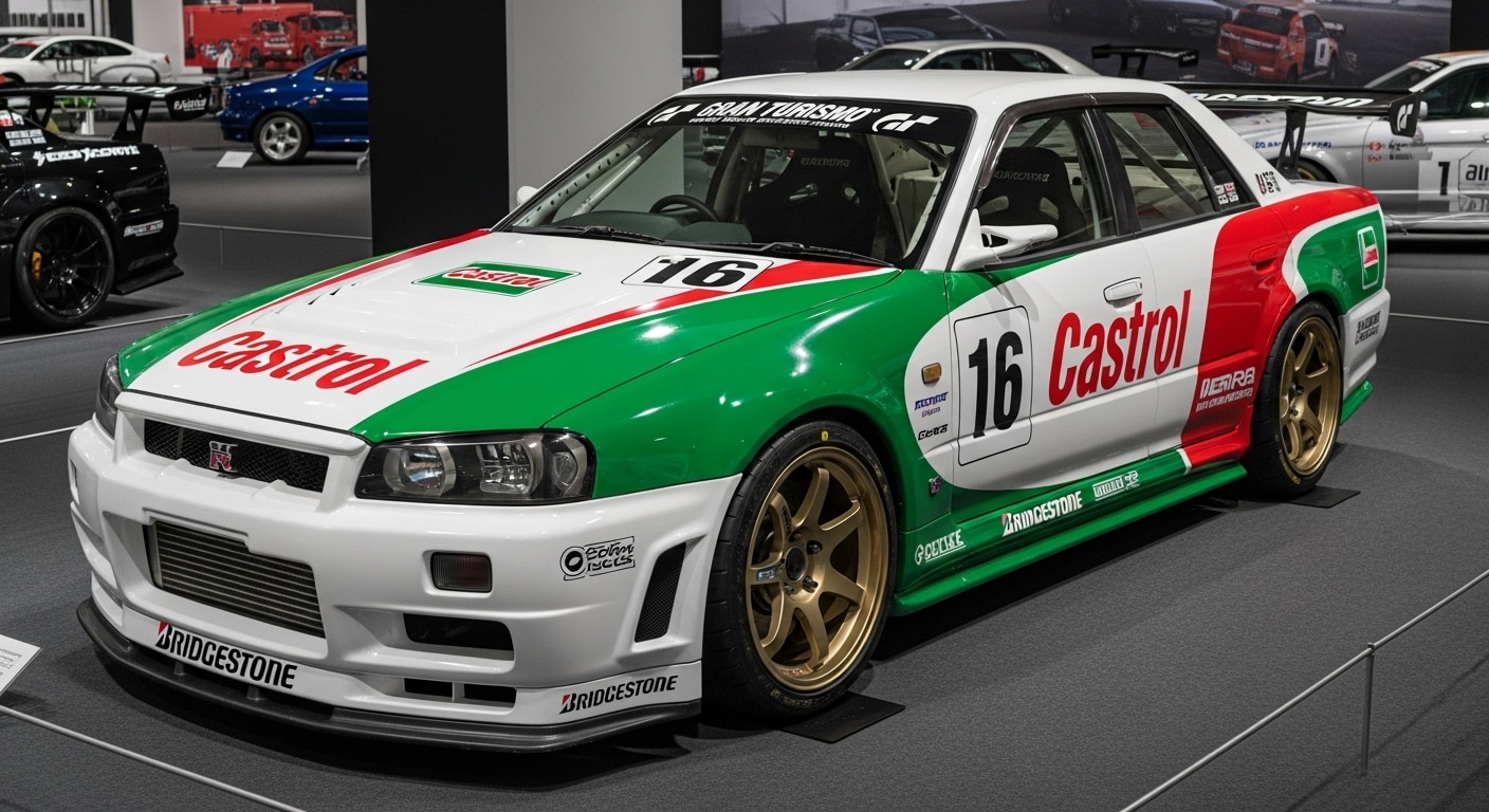 カストロールR34セダンレーシングカー | の人気AIイラスト・グラビア