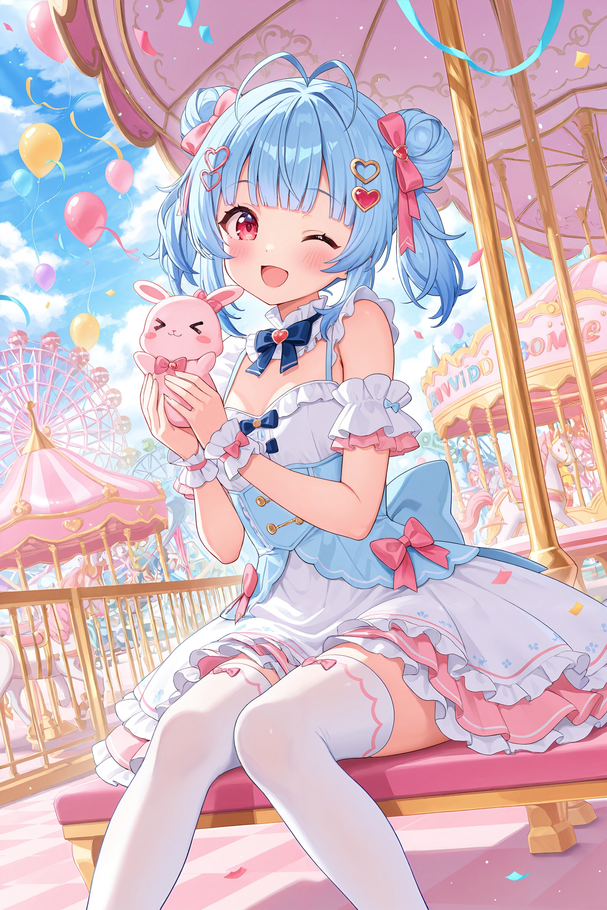 お友達と遊園地 | の人気AIイラスト・グラビア