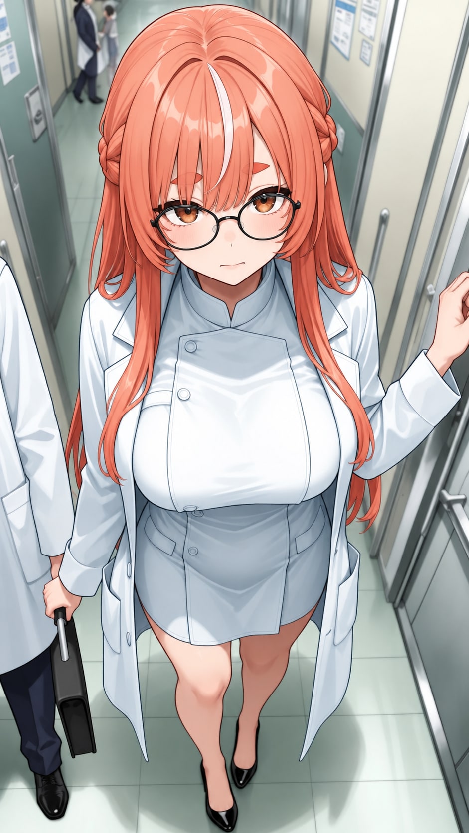 朝の回診前、髪型変えてみた。