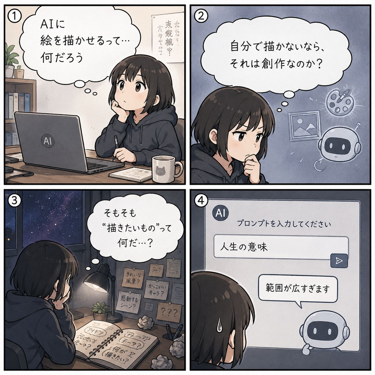 ChatGPTに4コマ漫画描かせてみた