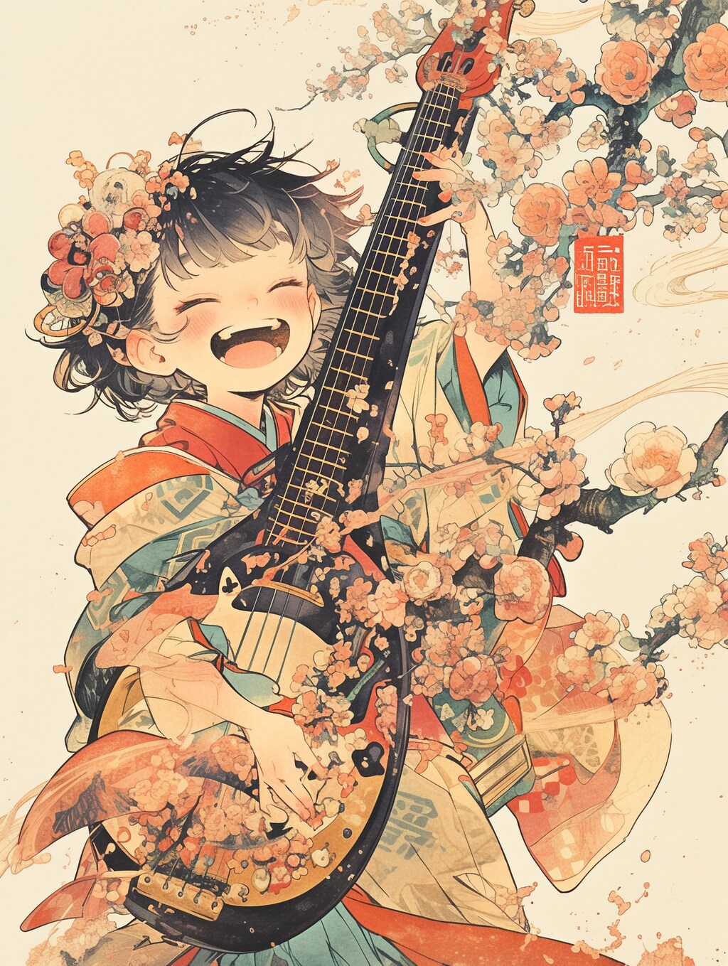 顔で弾く弁財天