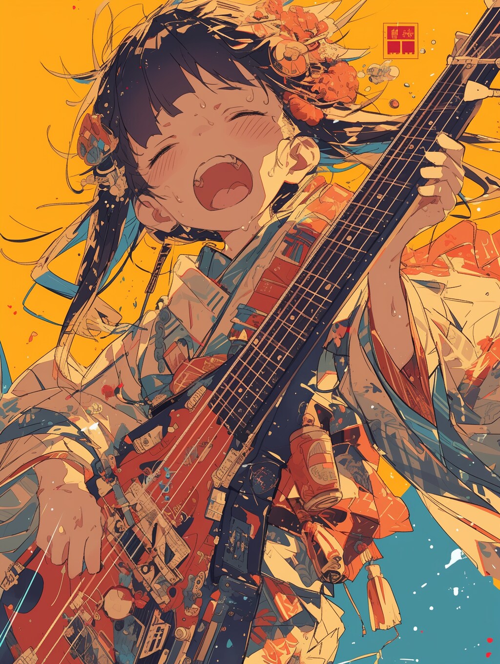 顔で弾く弁財天