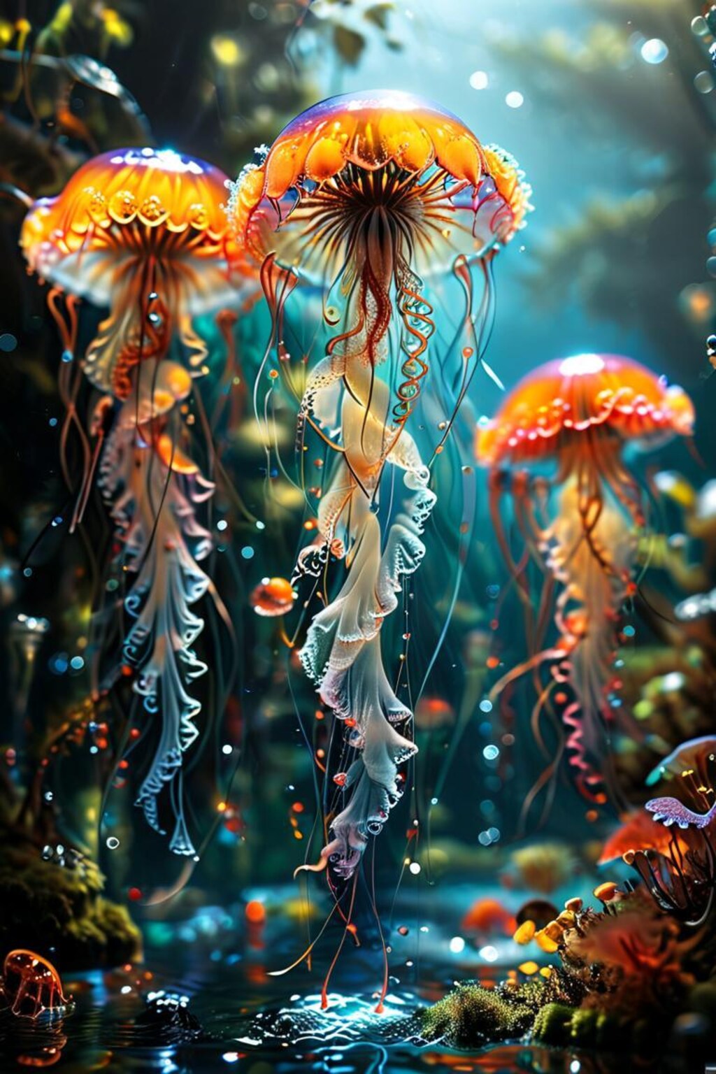 幻想的なクラゲ