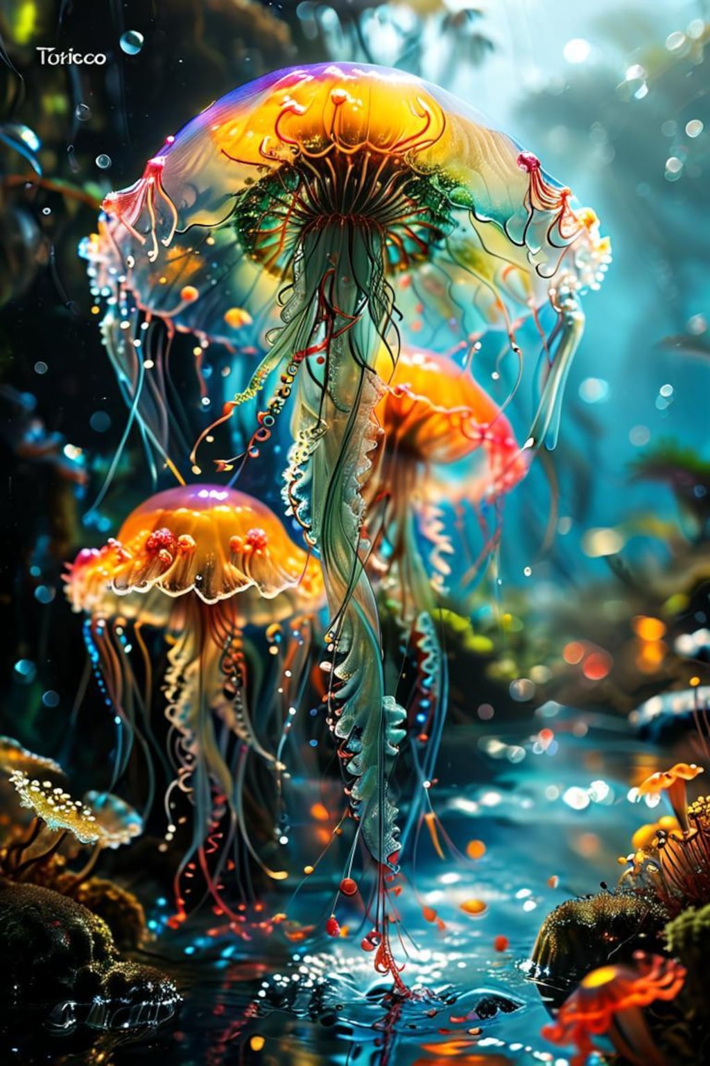 幻想的なクラゲ