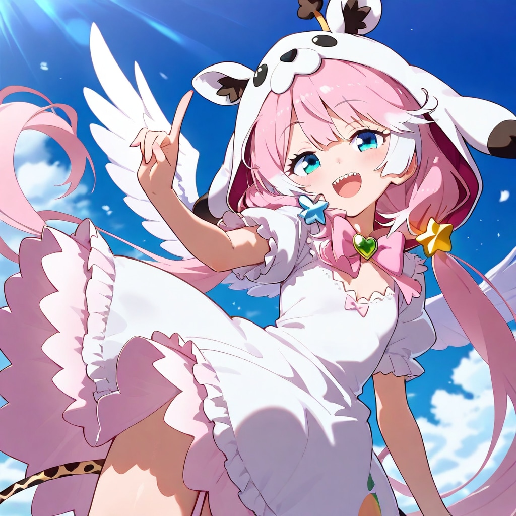 青空とフリフリキュートなアニマルフーディーちゃん