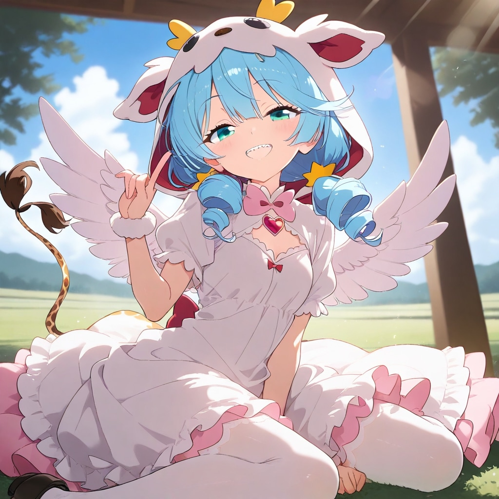 青空とフリフリキュートなアニマルフーディーちゃん