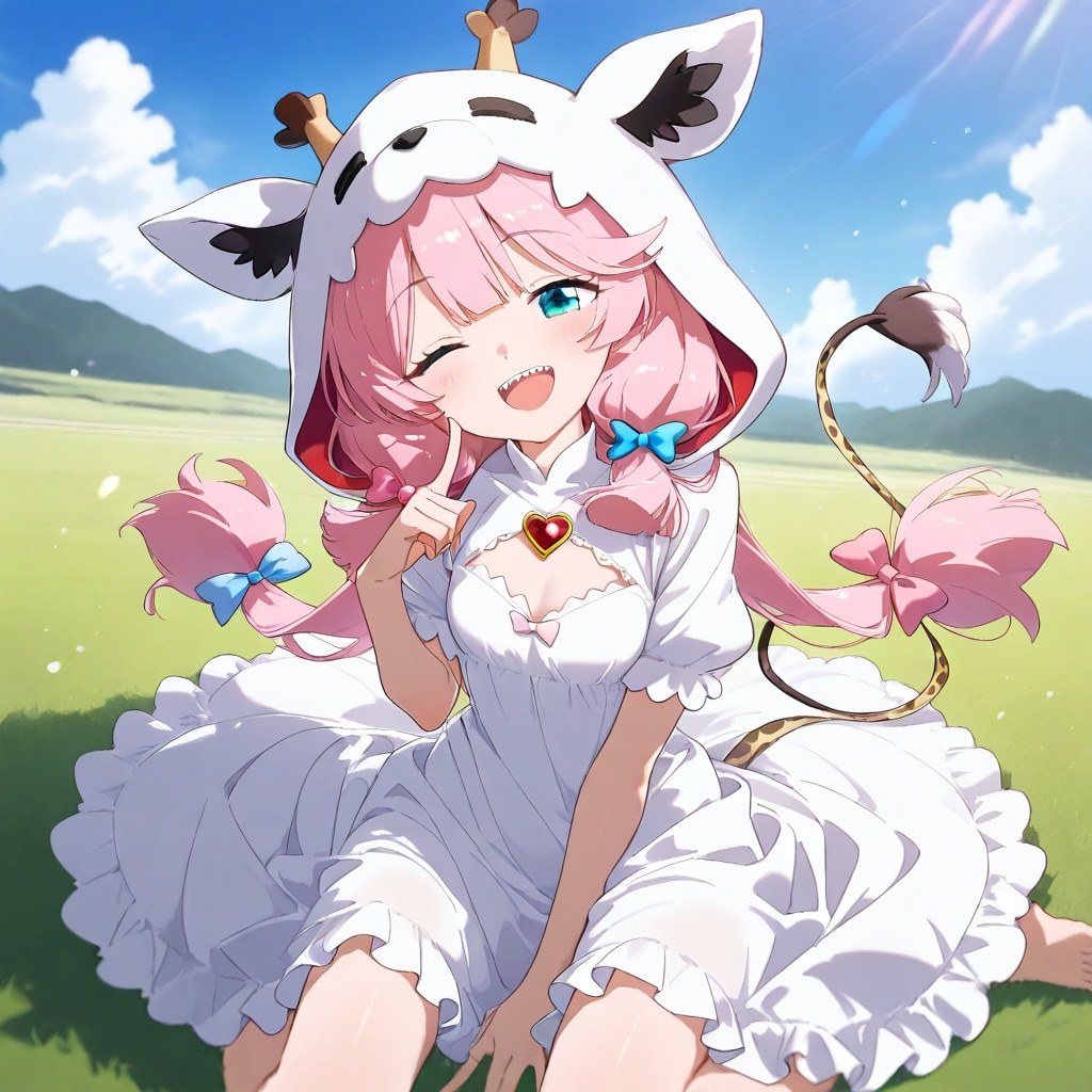 青空とフリフリキュートなアニマルフーディーちゃん