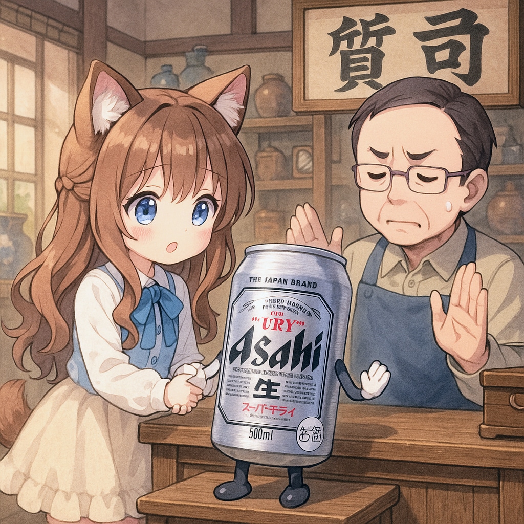質屋にビールを売りに来た小さな女の子