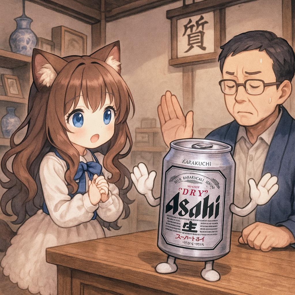 質屋にビールを売りに来た小さな女の子