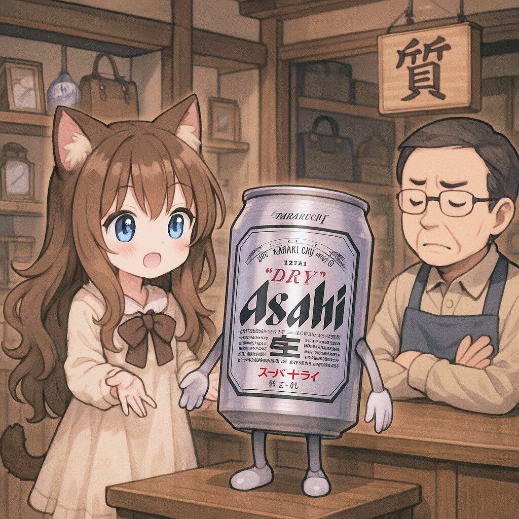 質屋にビールを売りに来た小さな女の子