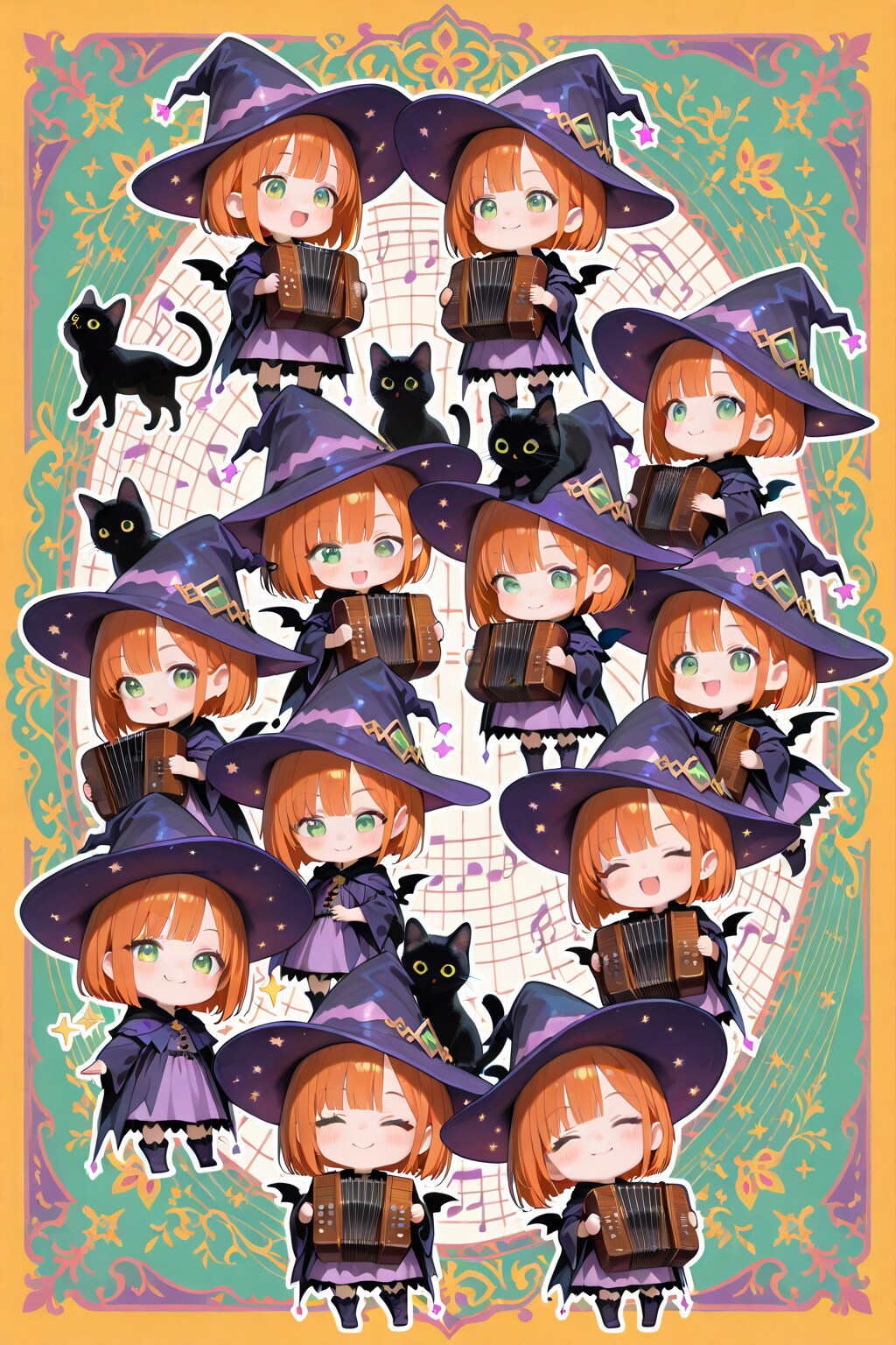 魔女とアコーディオン | の人気AIイラスト・グラビア