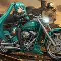 初音ミクとハーレーダビッドソンと蒸気機関車 3枚目
