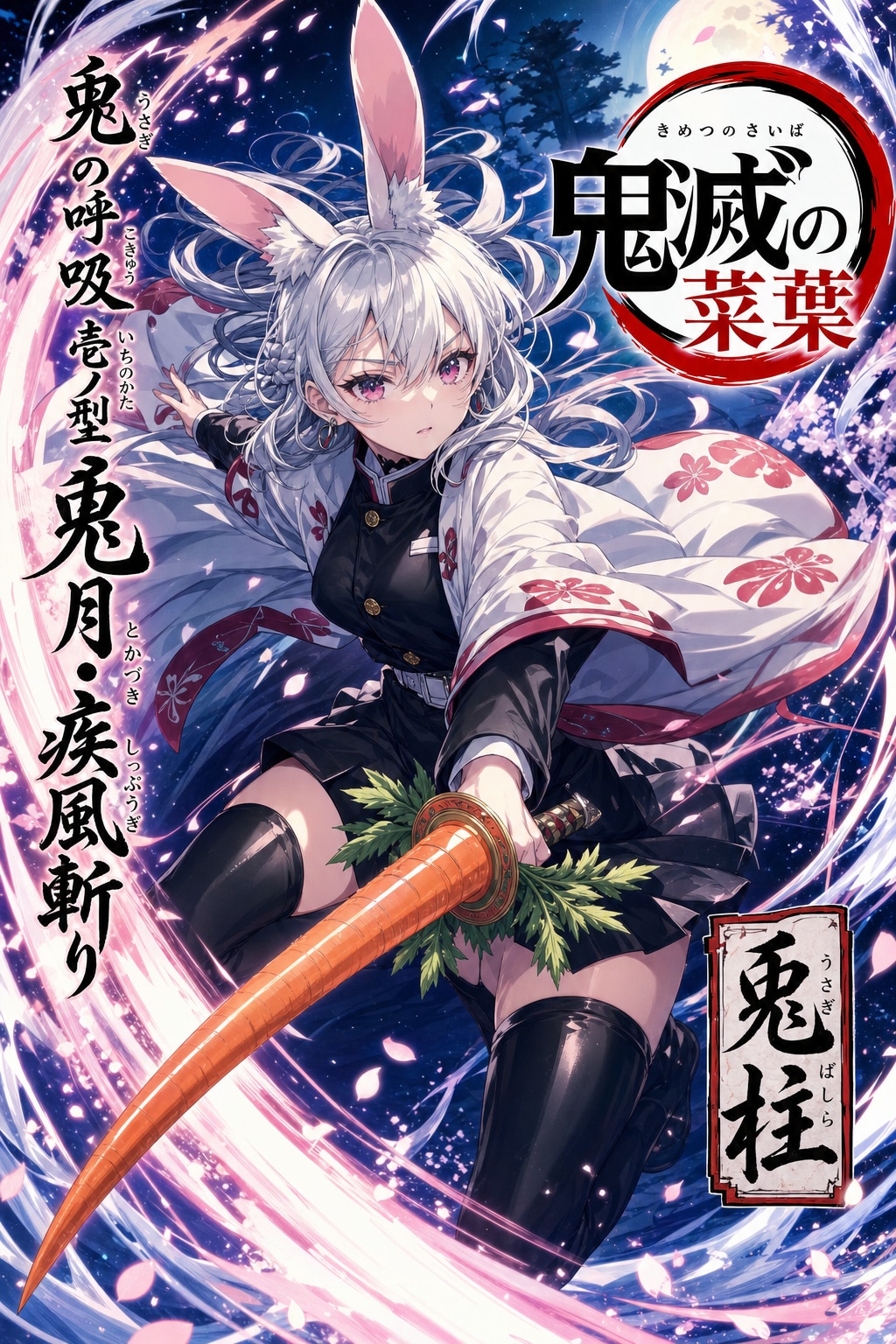 【ネタ】アニメ「鬼滅の菜葉(さいば)」OPアイキャッチ🐰✨