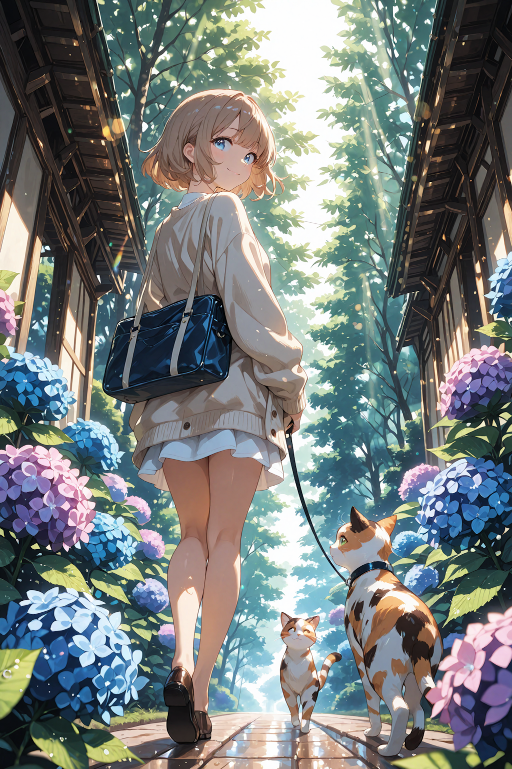 紫陽花の小径で