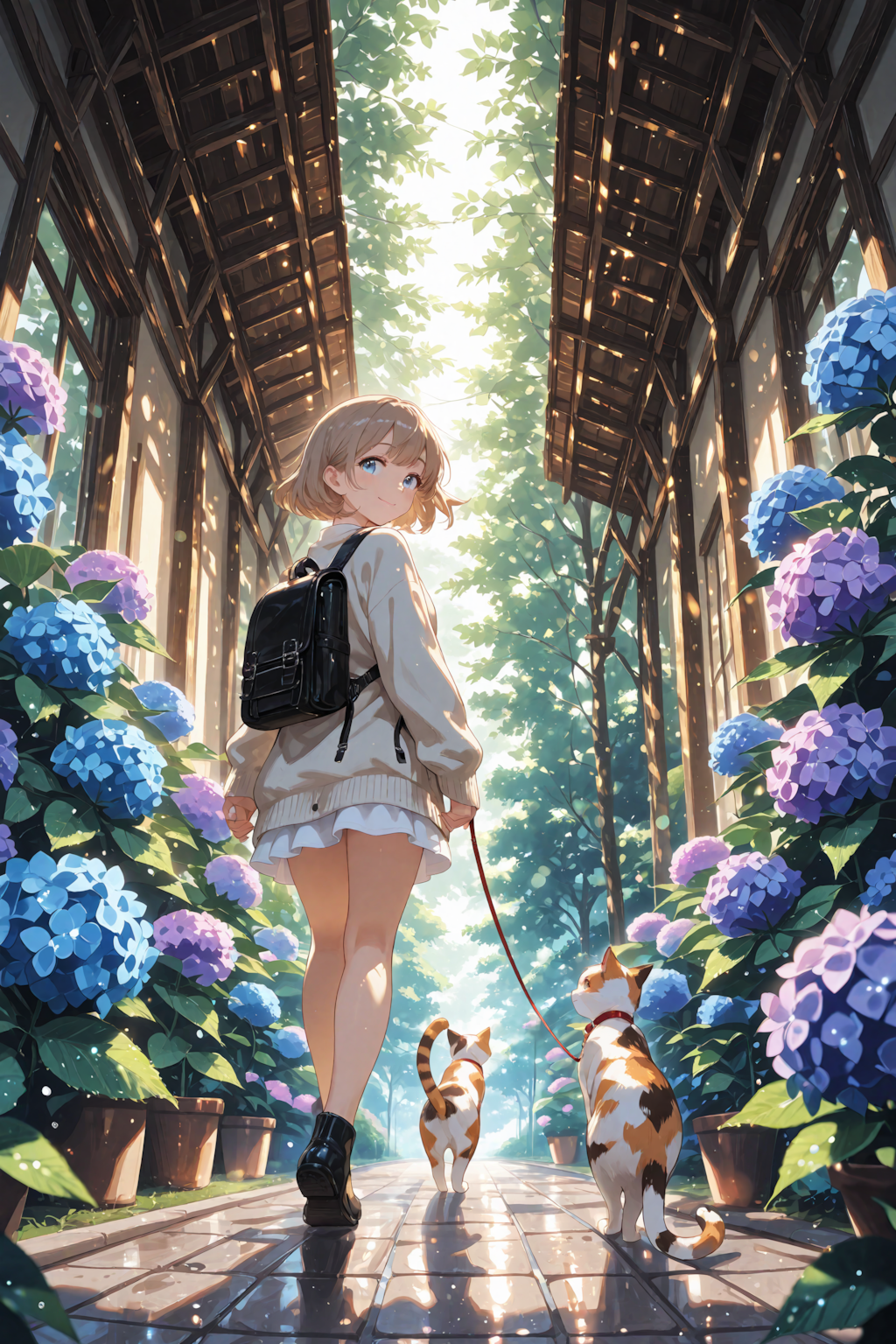 紫陽花の小径で