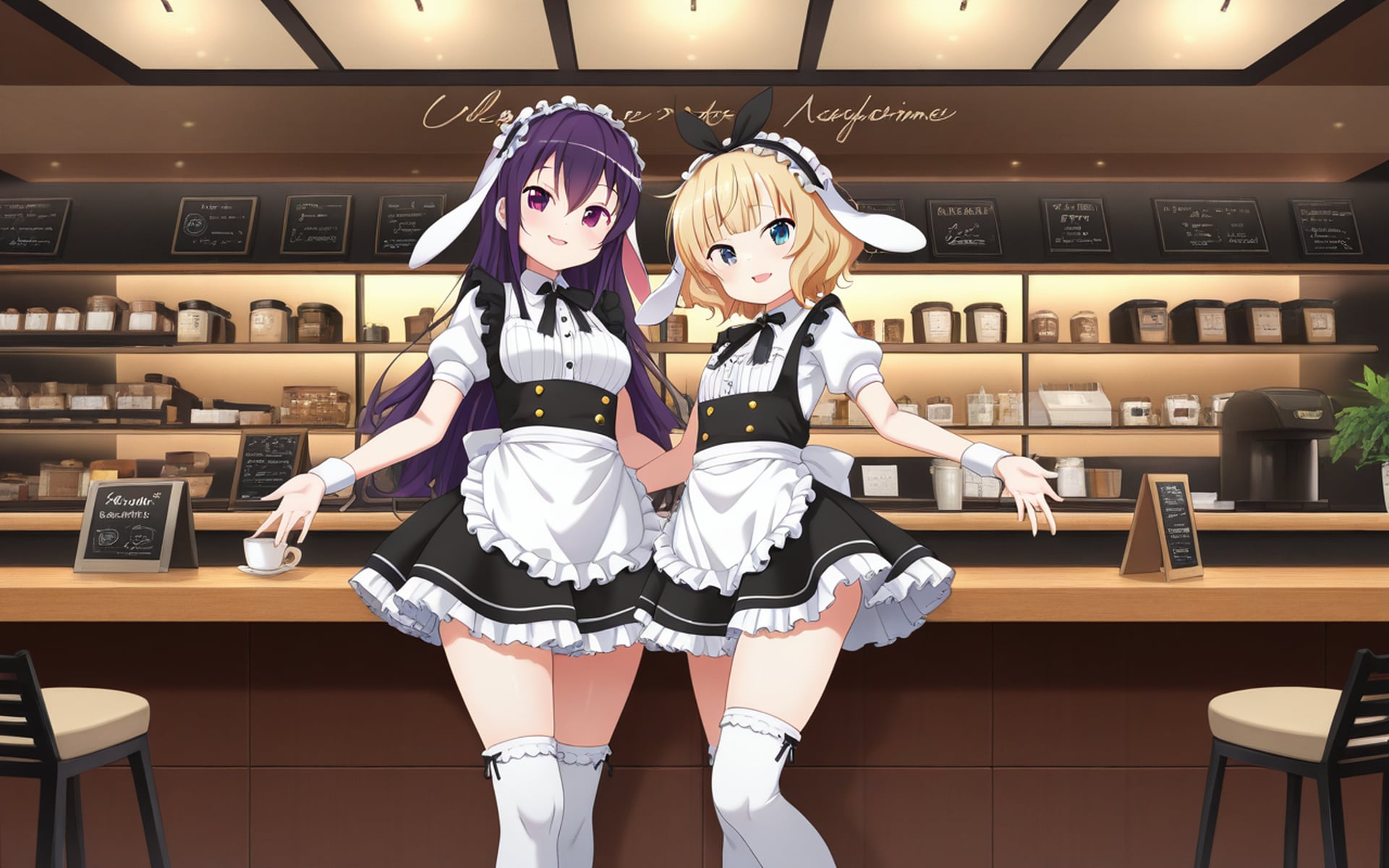 【リゼ♡シャロ】喫茶店バイト | の人気AIイラスト・グラビア