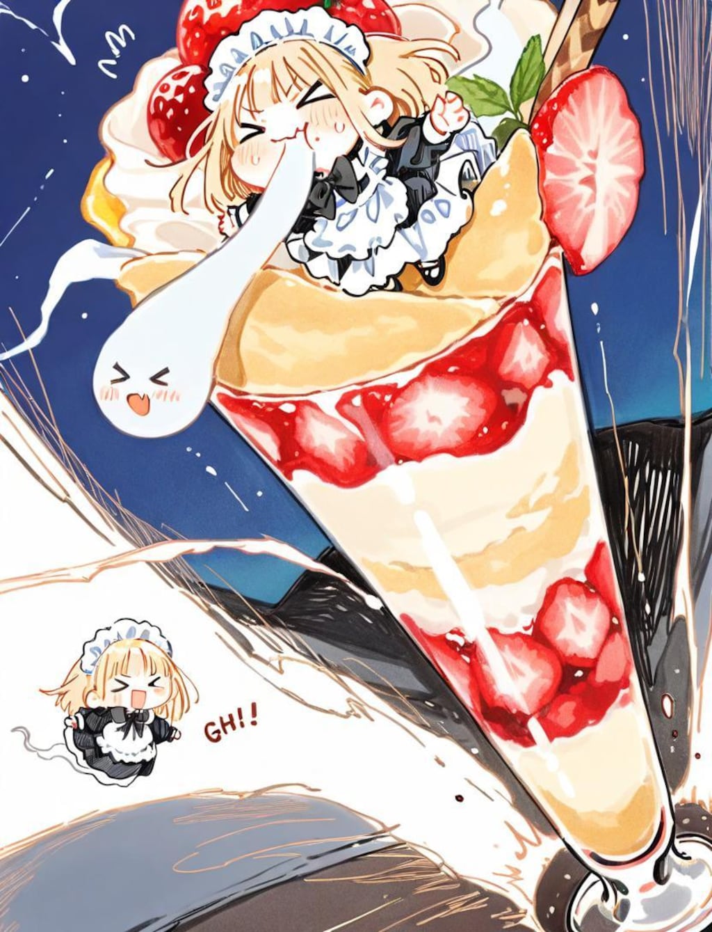 ( >ω<)👻おジャンボパフェの召喚に成功したやでぇ！✨✨