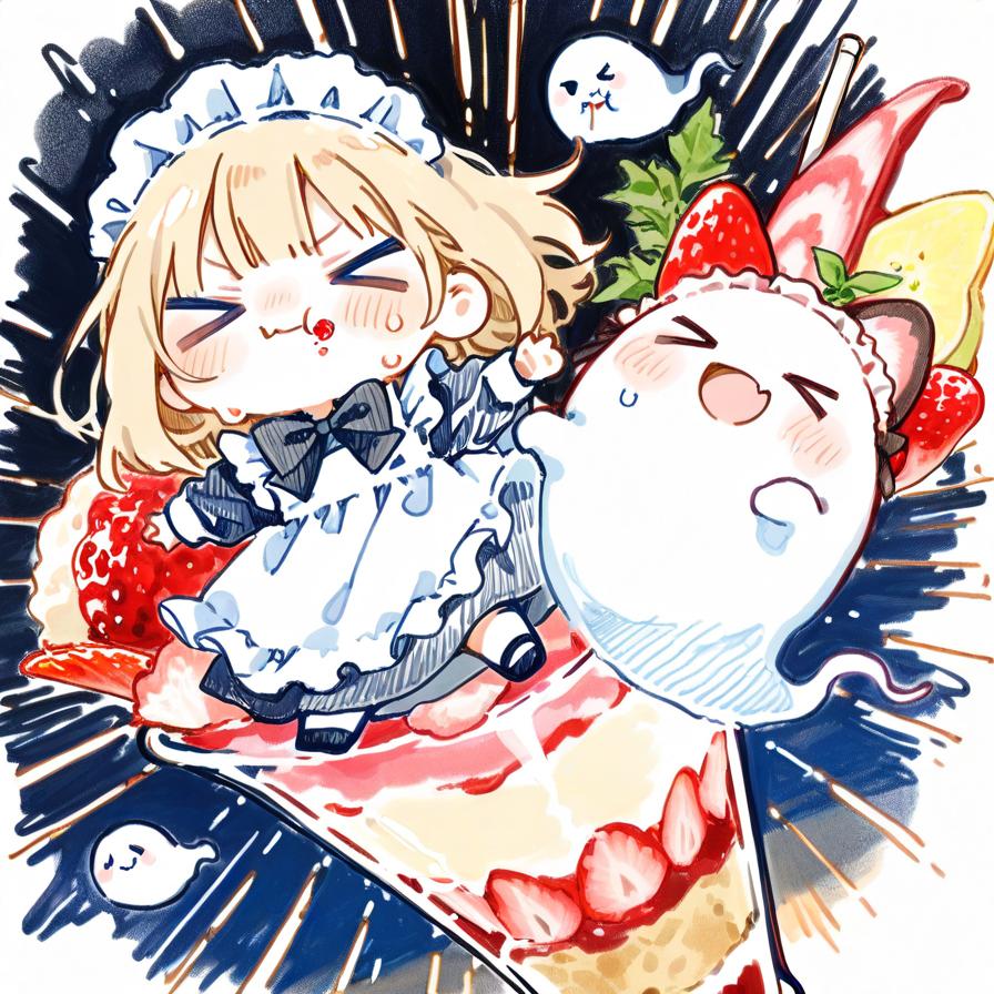 ( >ω<)👻おジャンボパフェの召喚に成功したやでぇ！✨✨ | の人気AIイラスト・グラビア