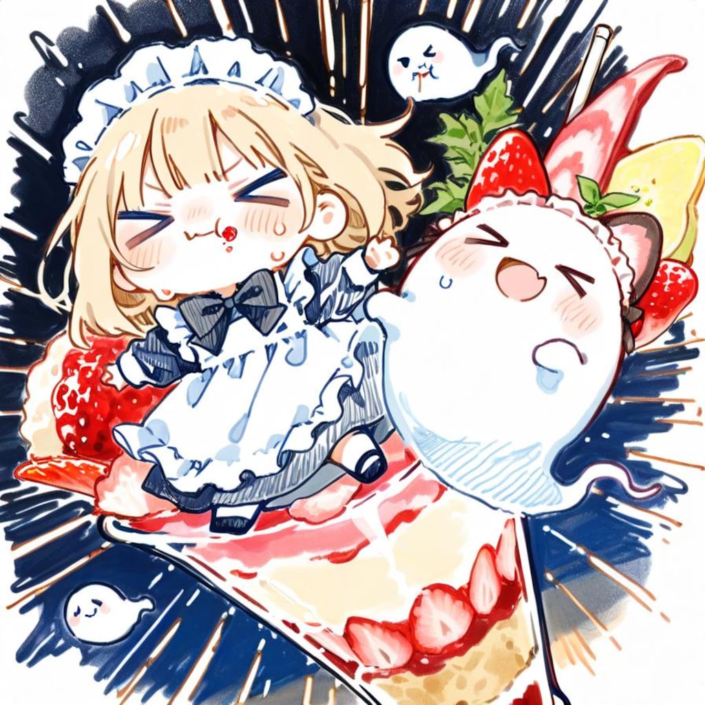 ( >ω<)👻おジャンボパフェの召喚に成功したやでぇ！✨✨