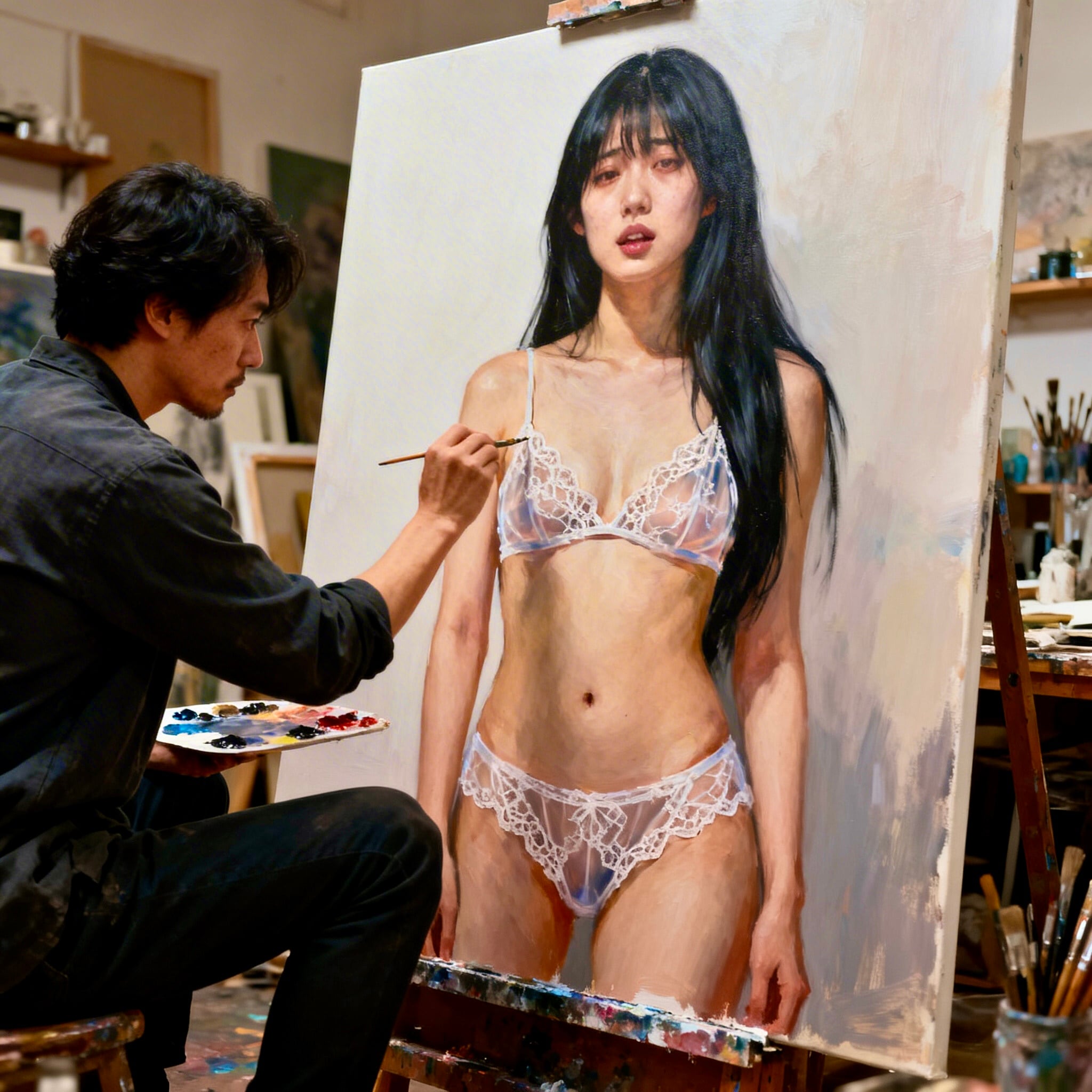 キャンバスの女