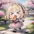 🌸お花見専用メイド服で気合いを入れるも、花よりおピッツァしちゃう系メイドちゃん🍕 5枚目