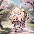 🌸お花見専用メイド服で気合いを入れるも、花よりおピッツァしちゃう系メイドちゃん🍕 4枚目