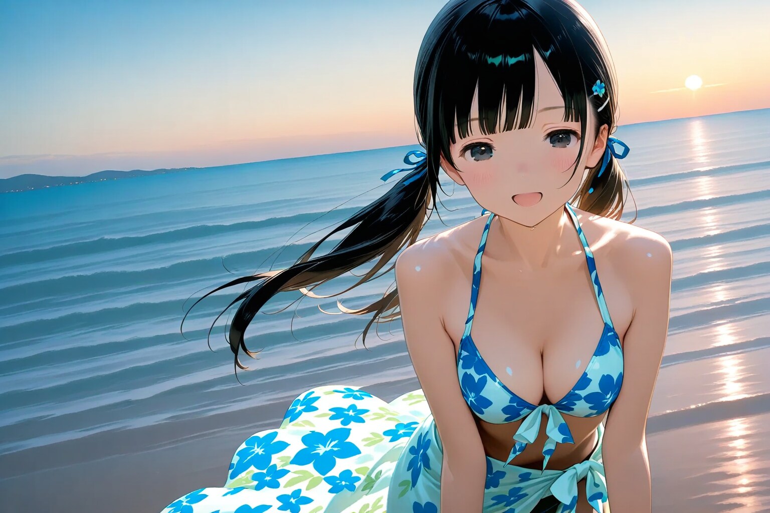 海水浴の次女ちゃん🌕✨