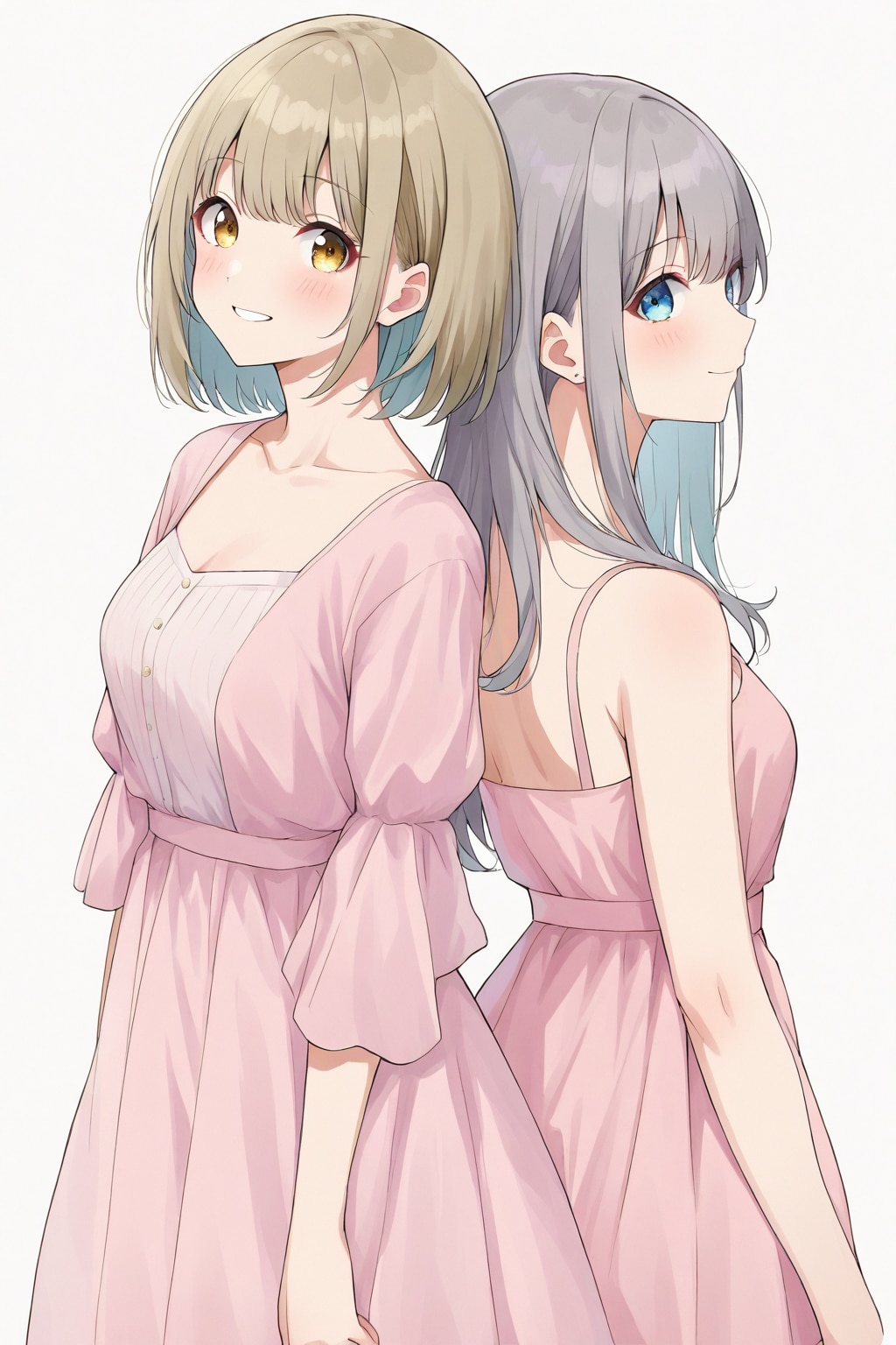 背中合わせな2人 | の人気AIイラスト・グラビア